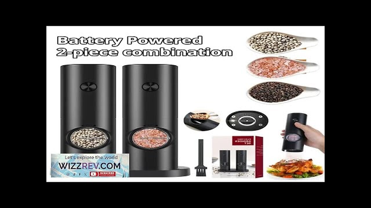 2Pcs Electric Salt And Pepper Grinder With Adjustable Coarseness Refillable Mill Battery Review