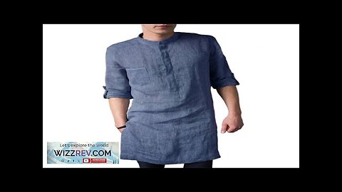 INCERUN Men Islamic Thobe Kaftan Knee Length Maxi Tunic Shirts Gown Stand Review