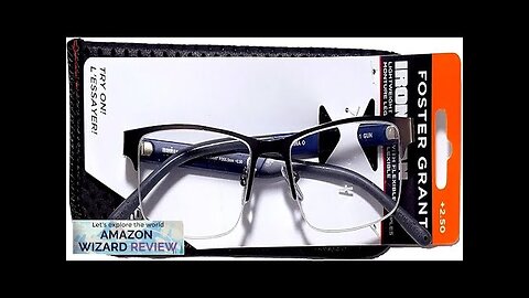 FosterGrant Ironman IronFlex IM1001 Men's Reading Glasses Semi Rimless Gun (Blue 2.50) Review