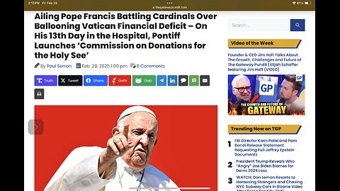 Ailing Pope Francis Battling Cardinals Over Ballooning Vatican Financial Deficit