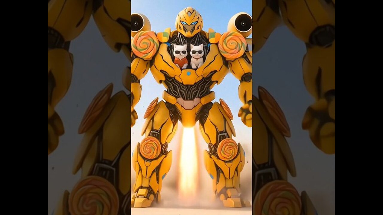 Cat funny AI robot transformer cartoon video #pets #funny #cat #robot #ai猫