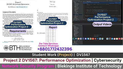 Student Work(project)| DV1567 Project 2:High-Performance Code & System Optimization Work Video|BTH