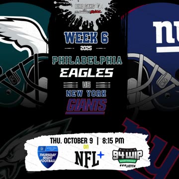 Philadelphia Eagles vs New York Giants | Streaming | Week 6