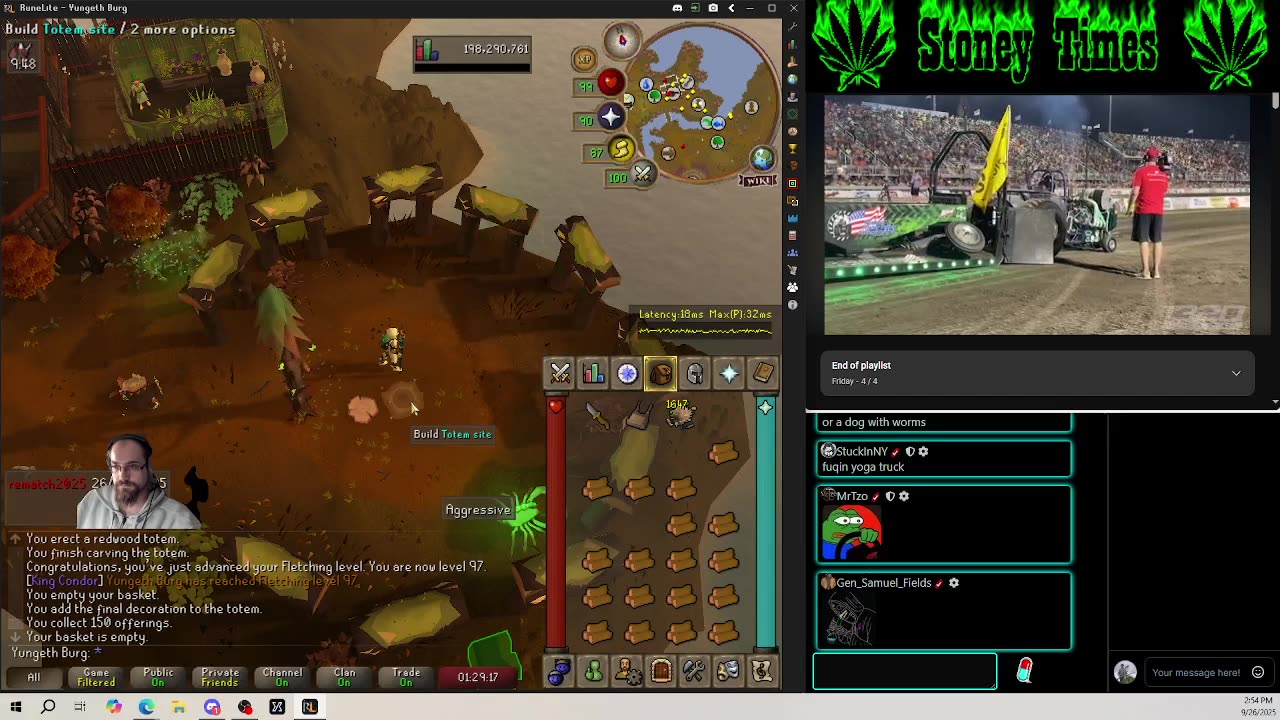 Burg's Lounge.. Runescape n' Chill|Open Panel After 1st Hour Or So 9-26 #Live #Cannabis #420 #OSRS