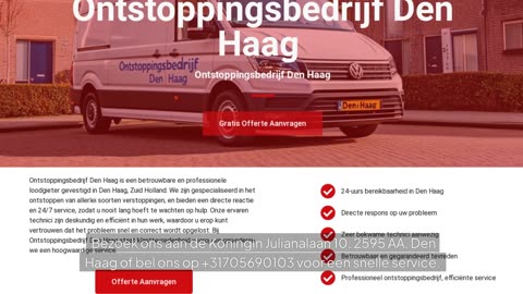 Welkom bij Ontstoppingsbedrijf Den Haag