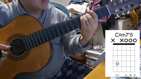 The shadow of your smile - Tony Bennett and Juan, guitar backing, chord diagram