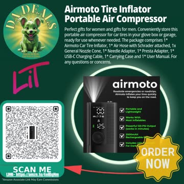 Efficient Tire Care with Airmoto Tire Inflator Portable Compressor |Da Deals by BendTheTrend