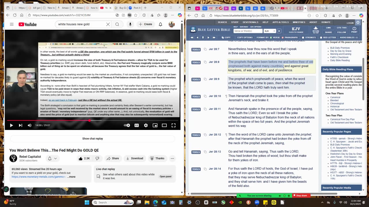 Failing dollar, Sept 23 came, christians can give me their valuables