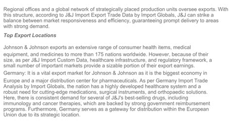 Exports Of Johnson & Johnson Products