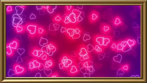 1129. 🩷 Floating Pink Neon Hearts Background Romantic