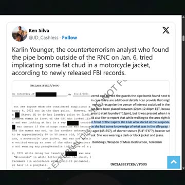 FBI Agents Didn’t Interview Lady Who Found J6 Pipe Bomb Until She Contacted Them