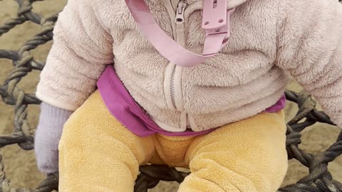 Baby Kayla Bravely Tries the Big Swing Again