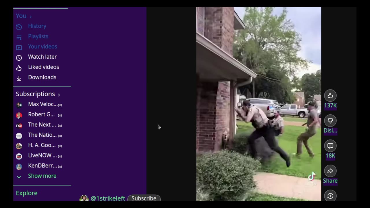 Criminal Tries To Run From Cops --- Meets Brick Wall
