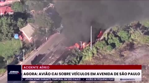 Two dead after small plane crashes into busy Sao Paulo street