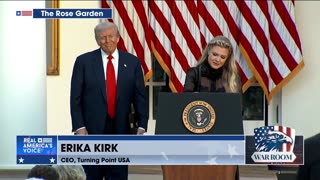 Erika Kirk Speaks At Charlie Kirk's Medal Of Freedom Ceremony At The White House