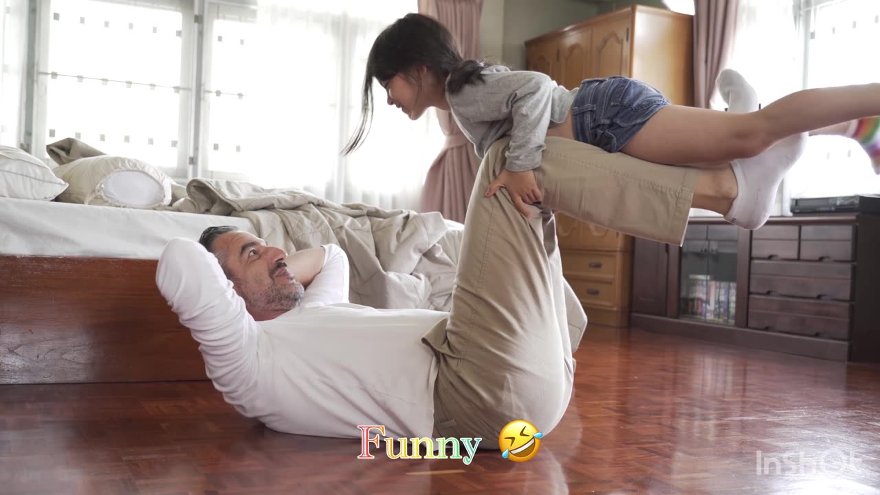 Father and daughter playing together is so cool.