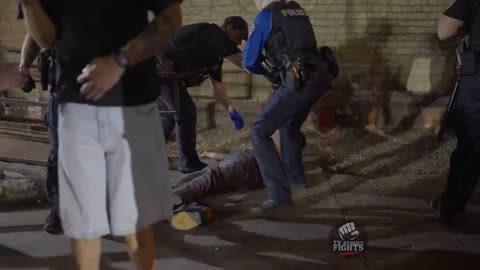 Fight Knockout on 6th Street Austin TX 10-23-2025