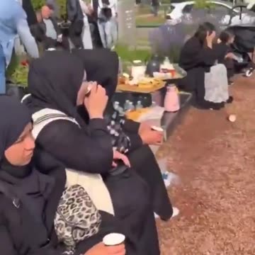 Party in Brussels cemetery.