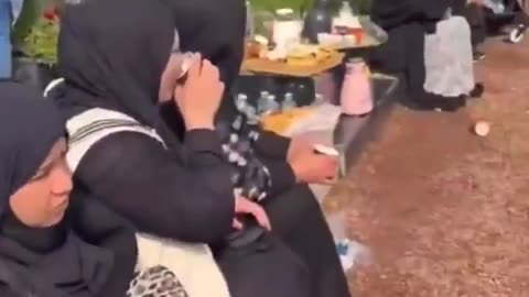 Party in Brussels cemetery.