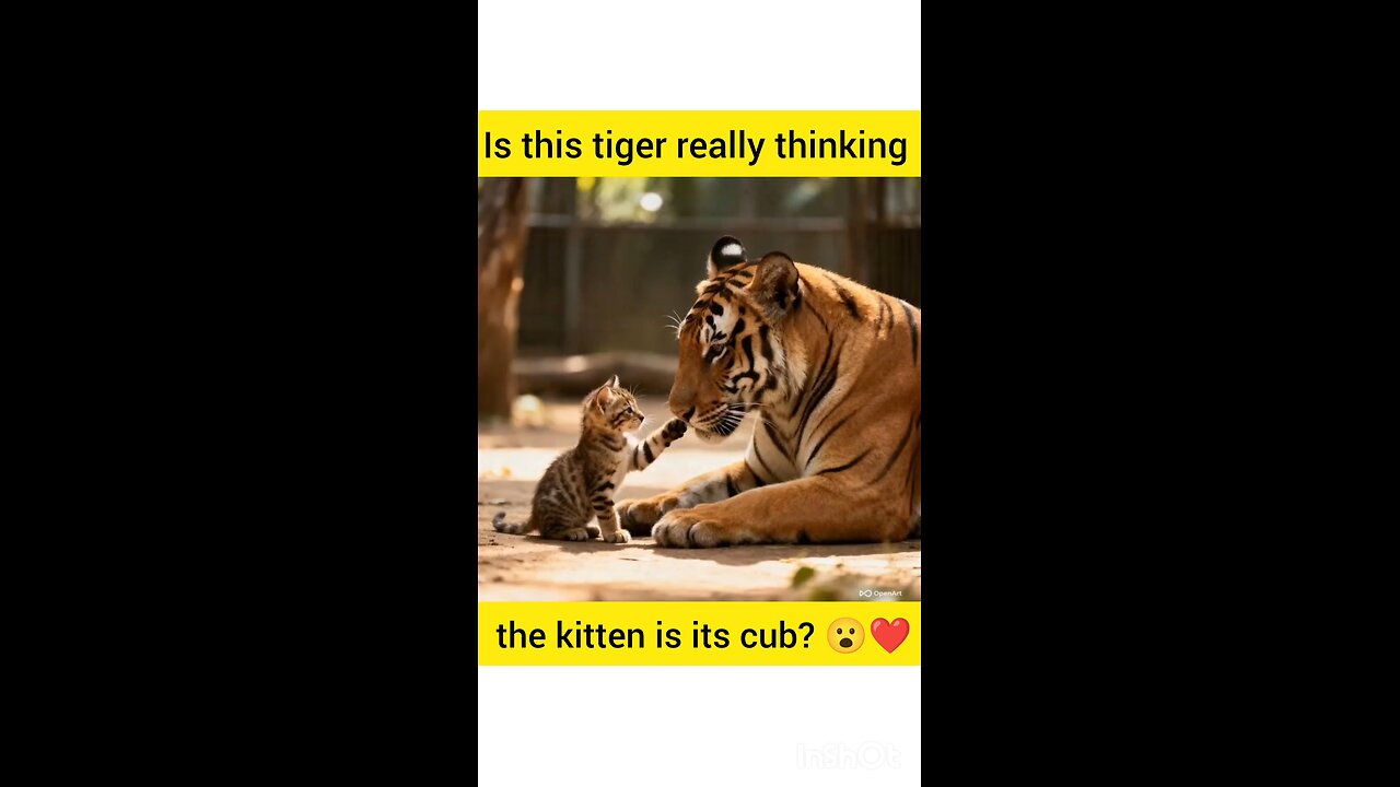 Tiger Thinks Kitten Is Its Own Cub – Heartwarming Animal Moment! 🐯❤️🐱