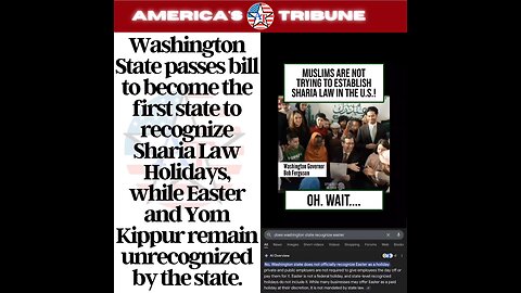 Washington State passes bill to become the first state to recognize Sharia Law Holidays