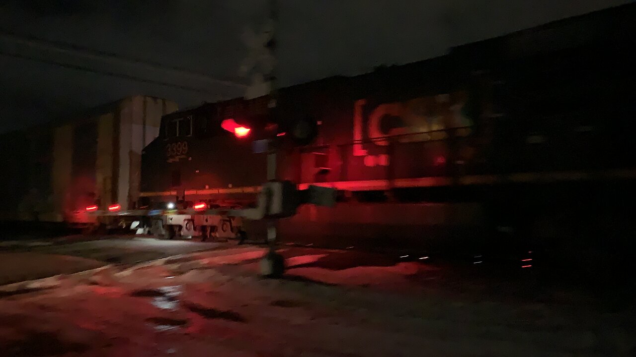 Night time CSX train 4741 leads the way with DPU 3399