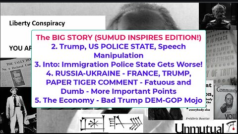 Liberty Conspiracy LIVE 10-2-25 Sumud, Trump Terrorism v Rights, Economy, Russia