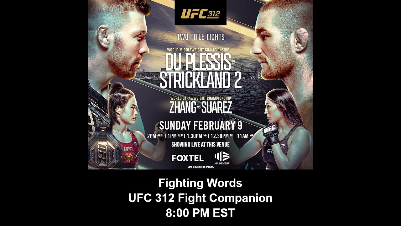 UFC 312: du Plessis vs. Strickland 2 LIVE Fight Companion #ufc312 #seanstickland #dricusduplessis