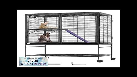 VEVOR 39" Metal Small Animal Cage 2-Tier Rolling Ferret Cage with Tray Review