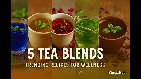 “5 Trending Tea Blends 🌿 Calm, Energy & Color Magic | BimazHub”