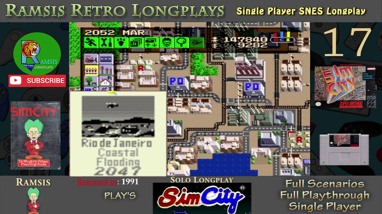 SimCity | SNES | 1991 | Scenario #6 Rio De Janeiro | Retro Longplay | Episode 17