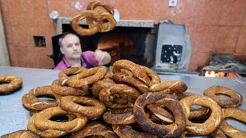 Amazing baker makes thousands of crispy and delicious bagels! Turkish Street Food bagel recipe