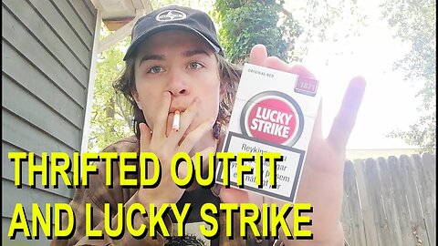 Smoking a Lucky Strike Cigarette + $14 Thrifted Fit