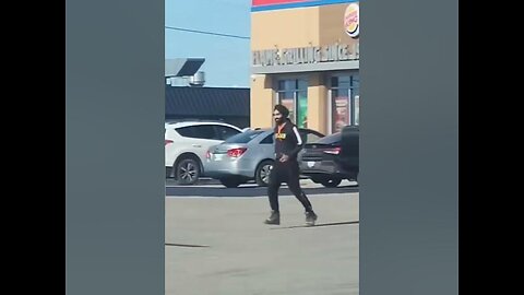 Truck drivers truck rolls away with the keys locked inside.