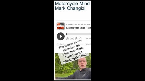 The teaser to my interview on Adventure Rider Radio about Motorcycle Mind