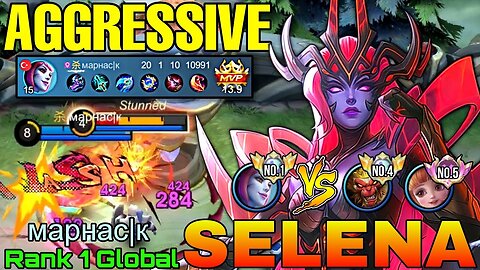 Aggressive Selena 20 Kills HyperCarry Mode - Top 1 Global Selena by марнас|к - Mobile Legends