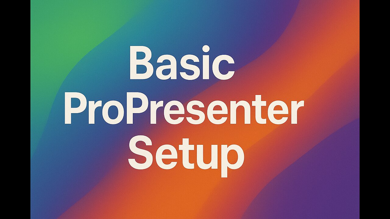 ProPresenter Setup Vineyard