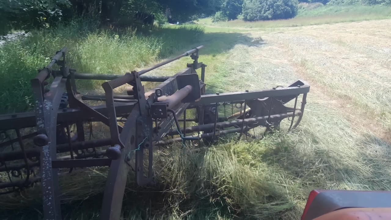 Butt Clinching Steep Hay Harvest