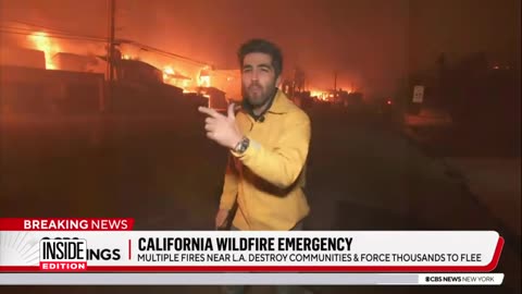 Inside Edition - TV Reporters Flee as Wildfire Rips Through Los Angeles