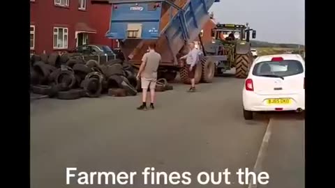 A farmer finds out the address of the person that dumped over 400 tyres on his land