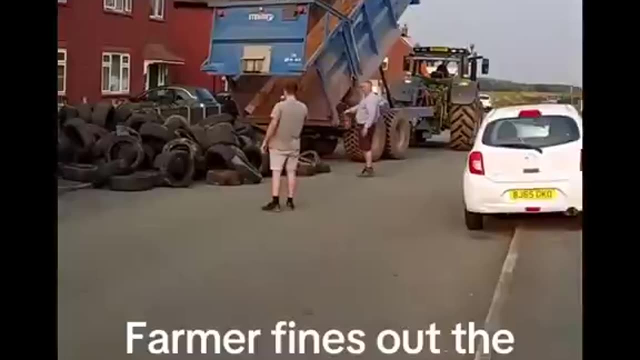A farmer finds out the address of the person that dumped over 400 tyres on his land