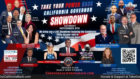 Take Your Power Back California Governor Showdown-LIVE 11/8-Lower Thirds