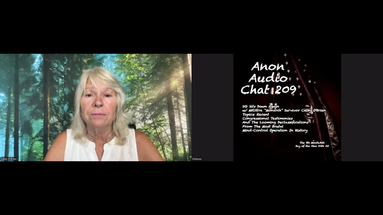(7/7/2026) | AUDIO CHAT 209 | SG Sits Down w/ MKUltra "Monarch" Survivor Cathy O'Brien: Congressional Testimony On CIA's "Operation MKUltra"