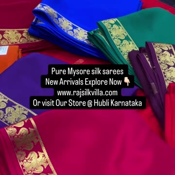 Pure Mysore Silk Sarees New Arrival at Rajsilkvilla in Hubli and India