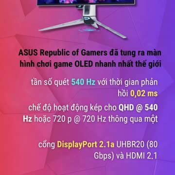 🔥ROG 540Hz OLED The FASTEST Gaming Monitor EVER #ASUSROG #GamingMonitor #Tech #OLED #PCGaming