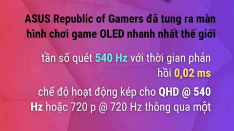 🔥ROG 540Hz OLED The FASTEST Gaming Monitor EVER #ASUSROG #GamingMonitor #Tech #OLED #PCGaming
