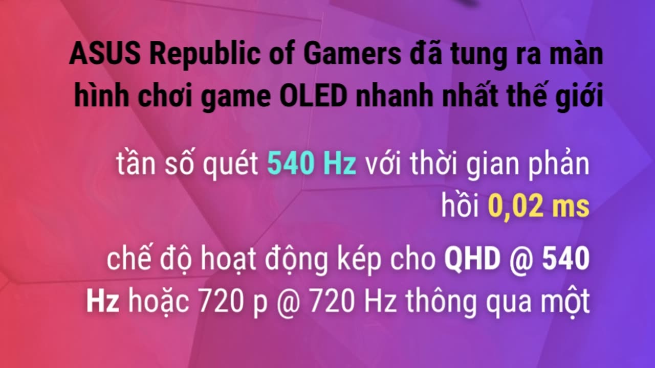 🔥ROG 540Hz OLED The FASTEST Gaming Monitor EVER #ASUSROG #GamingMonitor #Tech #OLED #PCGaming