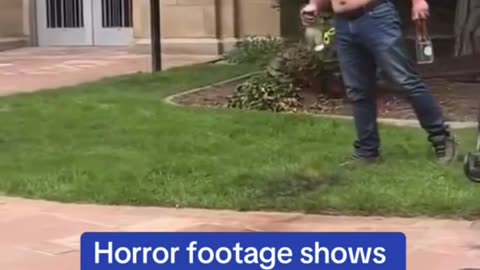 horror footage shows man charged with murderer attacking Colorado rally