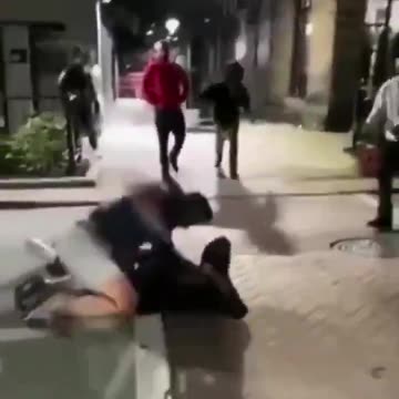 Cocky hood leader tries to jump a white dude walking