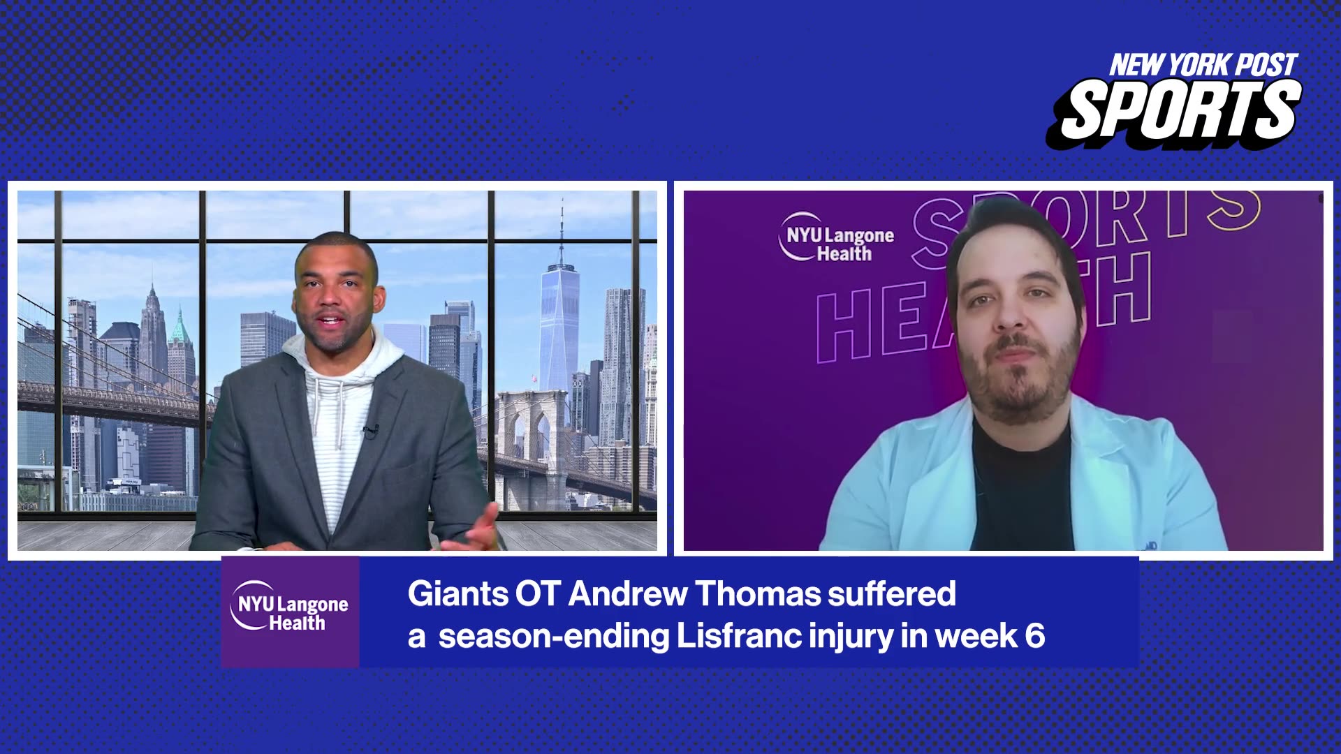 NYU Langone's Daniel J. Kaplan, MD explains Andrew Thomas' recovery from Lisfranc surgery